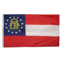 2x3 ft. Nylon Georgia Flag with Heading and Grommets