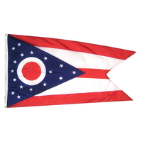 2x3 ft. Nylon Ohio Flag with Heading and Grommets