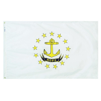 5x8 ft. Nylon Rhode Island Flag with Heading and Grommets