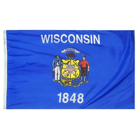 2x3 ft. Nylon Wisconsin Flag with Heading and Grommets