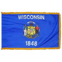 3x5 ft. Nylon Wisconsin Flag Pole Hem and Fringe