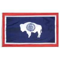 2x3 ft. Nylon Wyoming Flag with Heading and Grommets