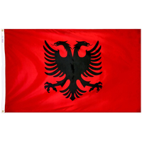 3x5 ft. Nylon Albania Flag with Heading and Grommets