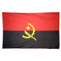 5x8 ft. Nylon Angola Flag with Heading and Grommets