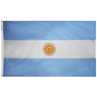 3x5 ft. Nylon Argentina Flag Pole Hem Plain