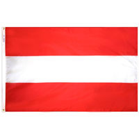 3x5 ft. Nylon Austria Flag Pole Hem Plain