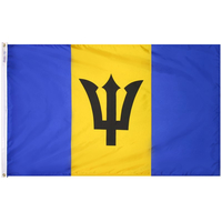 3x5 ft. Nylon Barbados Flag Pole Hem Plain