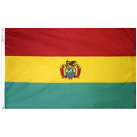 3x5 ft. Nylon Bolivia Flag Pole Hem Plain