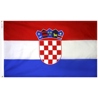 3x5 ft. Nylon Croatia Flag Pole Hem Plain