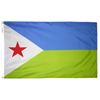 2x3 ft. Nylon Djibouti Flag Pole Hem Plain