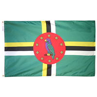 3x5 ft. Nylon Dominica Flag Pole Hem Plain