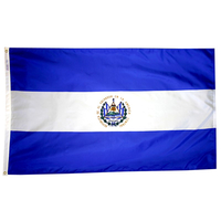 2x3 ft. Nylon El Salvador Flag Pole Hem Plain