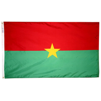 3x5 ft. Nylon Burkina Faso Flag with Heading and Grommets