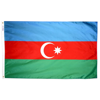 3x5 ft. Nylon Azerbaijan Flag Pole Hem Plain