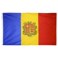 3x5 ft. Nylon Andorra Flag with Heading and Grommets