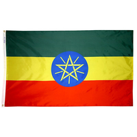 3x5 ft. Nylon Ethiopia Flag Pole Hem Plain