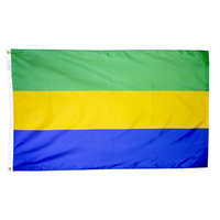 3x5 ft. Nylon Gabon Flag Pole Hem Plain