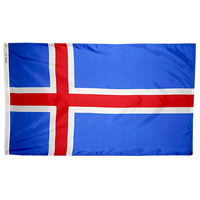 2x3 ft. Nylon Iceland Flag with Heading and Grommets