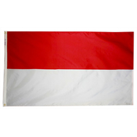 5x8 ft. Nylon Indonesia Flag with Heading and Grommets
