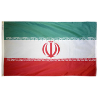 3x5 ft. Nylon Iran Flag Pole Hem Plain