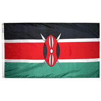 2x3 ft. Nylon Kenya Flag with Heading and Grommets