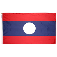 3x5 ft. Nylon Laos Flag Pole Hem Plain