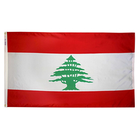 3x5 ft. Nylon Lebanon Flag Pole Hem Plain