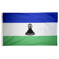 3x5 ft. Nylon Lesotho Flag Pole Hem Plain