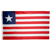 4x6 ft. Nylon Liberia Flag Pole Hem Plain
