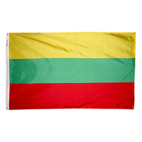 3x5 ft. Nylon Lithuania Flag Pole Hem Plain