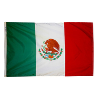 2x3 ft. Nylon Mexico Flag Pole Hem Plain