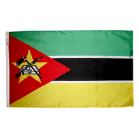 4x6 ft. Nylon Mozambique Flag with Heading and Grommets