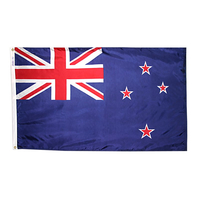 4x6 ft. Nylon New Zealand Flag Pole Hem Plain