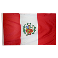 2x3 ft. Nylon Peru Flag Pole Hem Plain