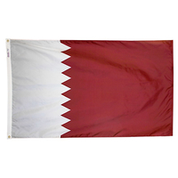 4x6 ft. Nylon Qatar Flag Pole Hem Plain