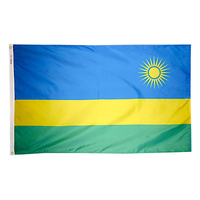 3x5 ft. Nylon Rwanda Flag with Heading and Grommets
