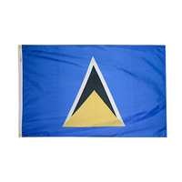 5x8 ft. Nylon St. Lucia Flag with Heading and Grommets