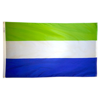 3x5 ft. Nylon Sierra Leone Flag Pole Hem Plain