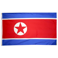 2x3 ft. Nylon Korea North Flag with Heading and Grommets