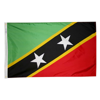 5x8 ft. Nylon St Kitts / Nevis Flag with Heading and Grommets