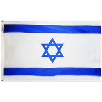 2x3 ft. Nylon Israel Flag Pole Hem Plain