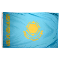 3x5 ft. Nylon Kazakhstan Flag Pole Hem Plain
