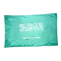 5x8 ft. Nylon Saudi Arabia Flag Heading and Grommets