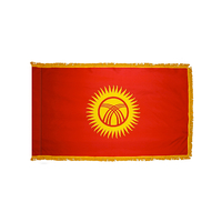 4x6 ft. Nylon Kyrgyzstan Flag Pole Hem and Fringe