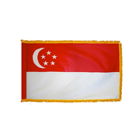 2x3 ft. Nylon Singapore Flag Pole Hem and Fringe