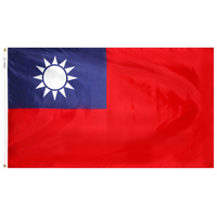 5x8 ft. Nylon China (Taiwan) Flag with Heading and Grommets