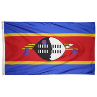 2x3 ft. Nylon Swaziland Flag with Heading and Grommets