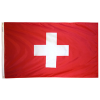 2x3 ft. Nylon Switzerland Flag with Heading and Grommets
