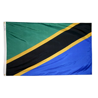 5x8 ft. Nylon Tanzania Flag with Heading and Grommets