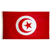 3x5 ft. Nylon Tunisia Flag with Heading and Grommets